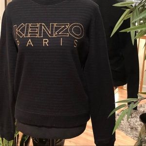 Kenzo Embroidered Logo Black Sweatshirt, Size L